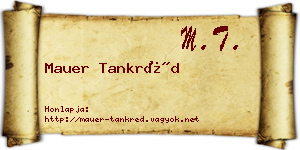 Mauer Tankréd névjegykártya